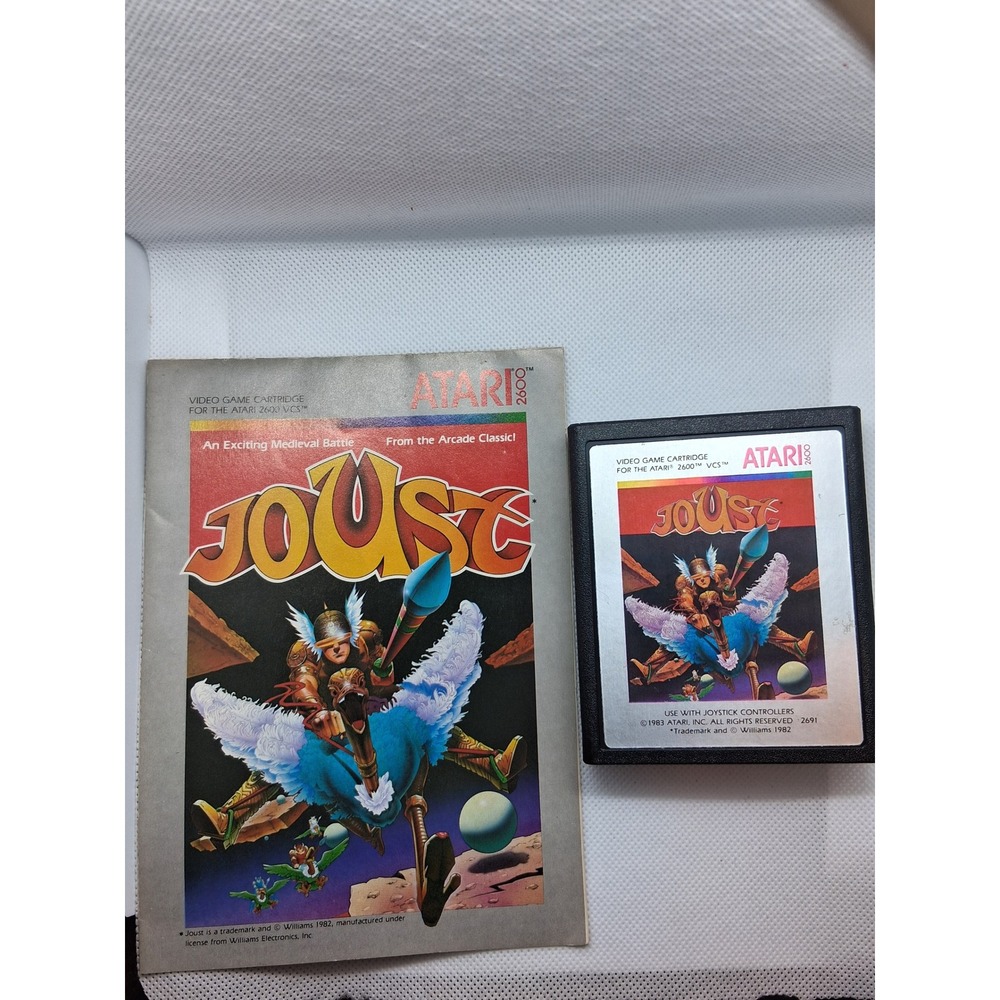 Joust Atari 2600 VCS Video Game Cartridge with Manual 1983 CX2691 Vintage Retro